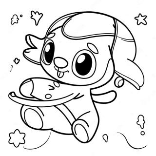 Adorable Stitch and Angel in Space Coloring Page | Cute Stitch and Angel coloring page