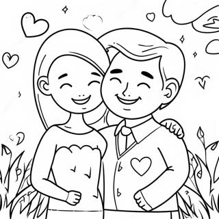 Cute True Love Couple Coloring Page | True Love Love coloring page