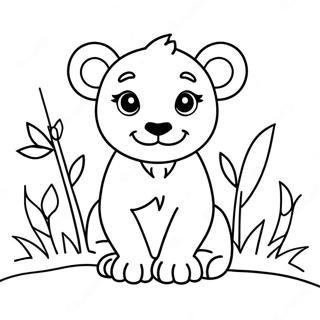 Adorable Lion Cub Coloring Page | Cute Hard Animal coloring page