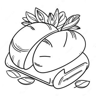 Freshly Baked Bread Coloring Page | Bread coloring page