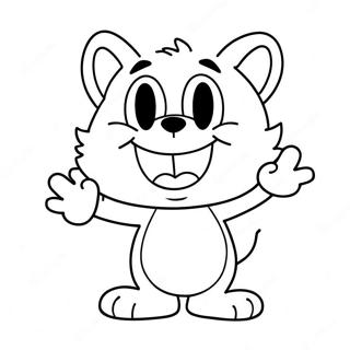 Felix the Cat with a Big Smile Coloring Page | Felix the Cat coloring page