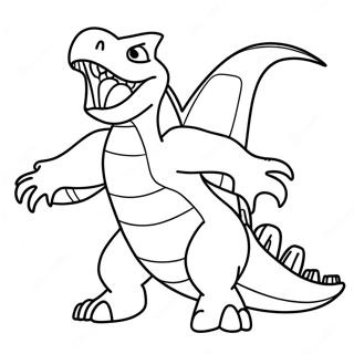 Garchomp in Action Coloring Page | Garchomp coloring page