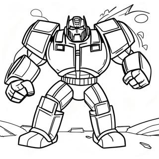 Ironhide in Battle Pose Coloring Page | Ironhide coloring page