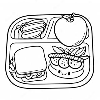 Colorful School Lunch Tray Coloring Page | School Lunch Hero Day coloring page