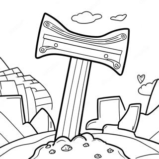 Minecraft Pickaxe Coloring Page | Minecraft Pickaxe coloring page