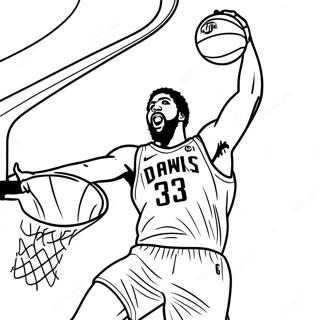 Anthony Davis Dunking Basketball Coloring Page | Anthony Davis coloring page
