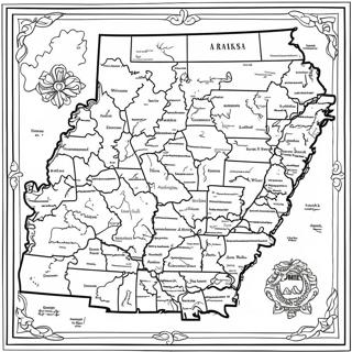 Arkansas State Map Coloring Page | Arkansas coloring page