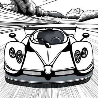 Pagani Zonda in Motion Coloring Page | Pagani coloring page