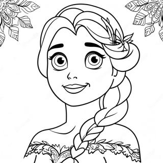 Elsa with Snowflakes Coloring Page | Frozen Disney Princess coloring page