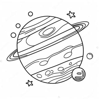 Colorful Jupiter with Moons Coloring Page | Jupiter coloring page