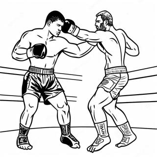 MMA Fighters in Action Coloring Page | UFC coloring page