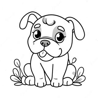 Cute Bulldog Puppy Coloring Page | Bulldog coloring page
