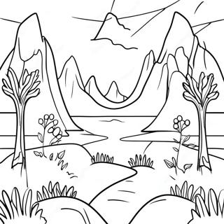 Midjourney Fantasy Landscape Coloring Page | Midjourney Prompt coloring page