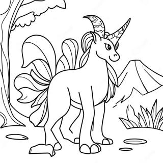 Midjourney Magical Creature Coloring Page | Midjourney Prompt coloring page
