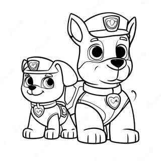 Paw Patrol Valentine Coloring Page | Paw Patrol Valentine coloring page