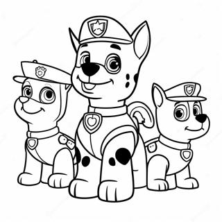 Charming Paw Patrol Characters Coloring Page | Paw Patrol Valentine coloring page