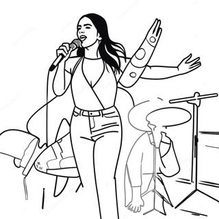 Dua Lipa Performing on Stage Coloring Page | Dua Lipa coloring page