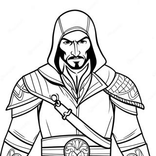 Ezio Auditore in Stealth Mode Coloring Page | Assassin's Creed coloring page