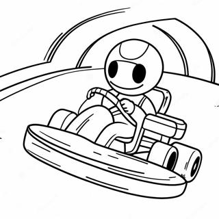 Go Kart Racing on a Track Coloring Page | Go Kart coloring page