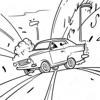 Exciting Car Crash Scene Coloring Page | Car Crash coloring page