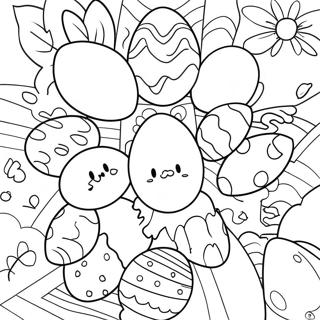 Colorful Easter Eggs Coloring Page | Easter Eggs coloring page