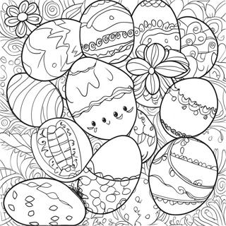 Decorated Easter Eggs Coloring Page | Easter Eggs coloring page