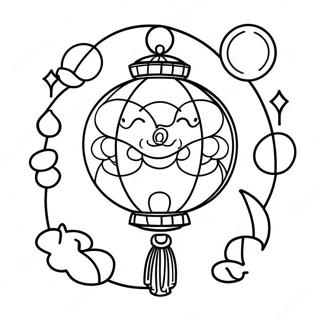 Moon Festival Lantern Coloring Page | Moon Festival coloring page