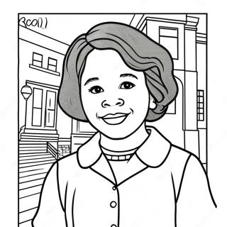 Ruby Bridges Historical Moment Coloring Page | Ruby Bridges coloring page