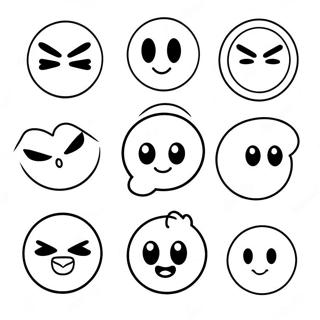 Färgglada emoji-karaktärer färgläggningssida | Emoji Film målarbild