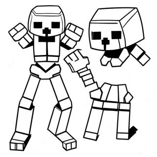 Minecraft Mutant Skeleton Coloring Page | Minecraft Mutant Skeleton coloring page