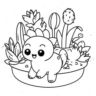 Cute Succulent Garden Coloring Page | Succulent coloring page