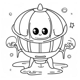 Cute Alien Spaceship Coloring Page | Little Space coloring page