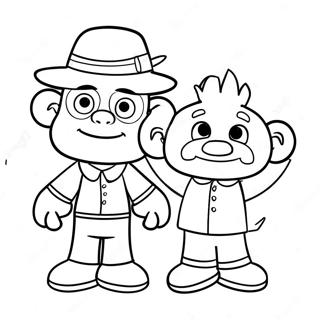 Funny Jeffy with Puppet Coloring Page | Jeffy coloring page