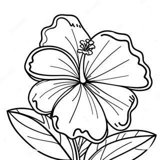 Vibrant Tropical Hibiscus Coloring Page | Tropical Flowers coloring page