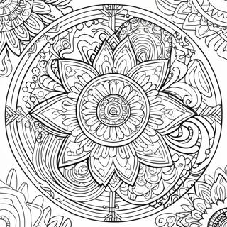Thick Lined Mandala Coloring Page | Thick Lined coloring page