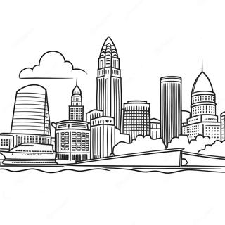 Cleveland Skyline Coloring Page | Ohio coloring page