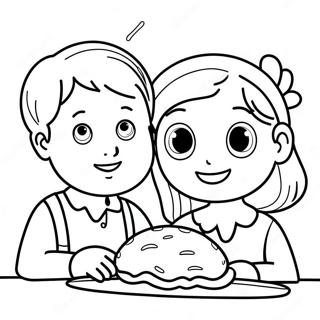 Thankful Children Coloring Page | Gratitude coloring page