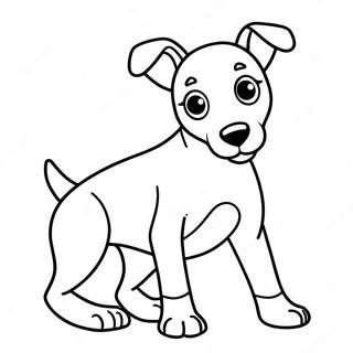Playful Doberman Puppy Coloring Page | Doberman coloring page