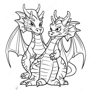 Three Headed Dragon Coloring Page | Three Headed Dragon coloring page