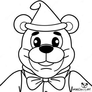 Freddy Fazbear in Santa Hat Coloring Page | FNAF Christmas coloring page