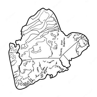 Maine State Outline Coloring Page | Maine coloring page