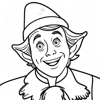 Joyful Buddy the Elf Coloring Page | Buddy the Elf coloring page