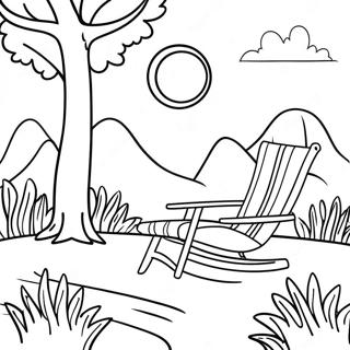 Relaxing Nature Scene Healing Coloring Page | Healing coloring page