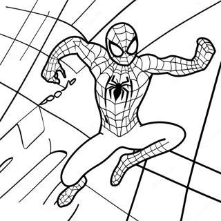 Spiderman in Action Roblox Coloring Page | Spiderman Roblox coloring page