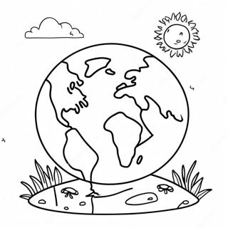 Tag der Erde Feier Ausmalbild | Tag der Erde für Vorschulkinder Ausmalbild