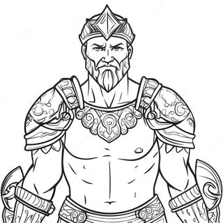 Midas in Golden Armor Coloring Page | Fortnite Midas coloring page