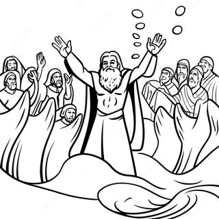 Moses Parting the Red Sea Coloring Page | Old Testament coloring page