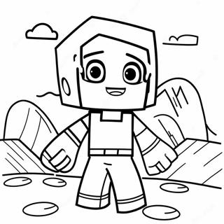 Happy Minecraft Villager Coloring Page | Minecraft Villager coloring page