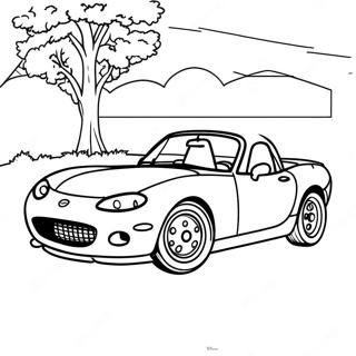 Miata Sports Car Coloring Page | Miata coloring page