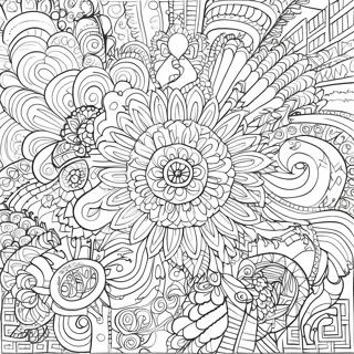 Intricate Abstract Patterns Coloring Page | Abstract Relaxation for Adults coloring page